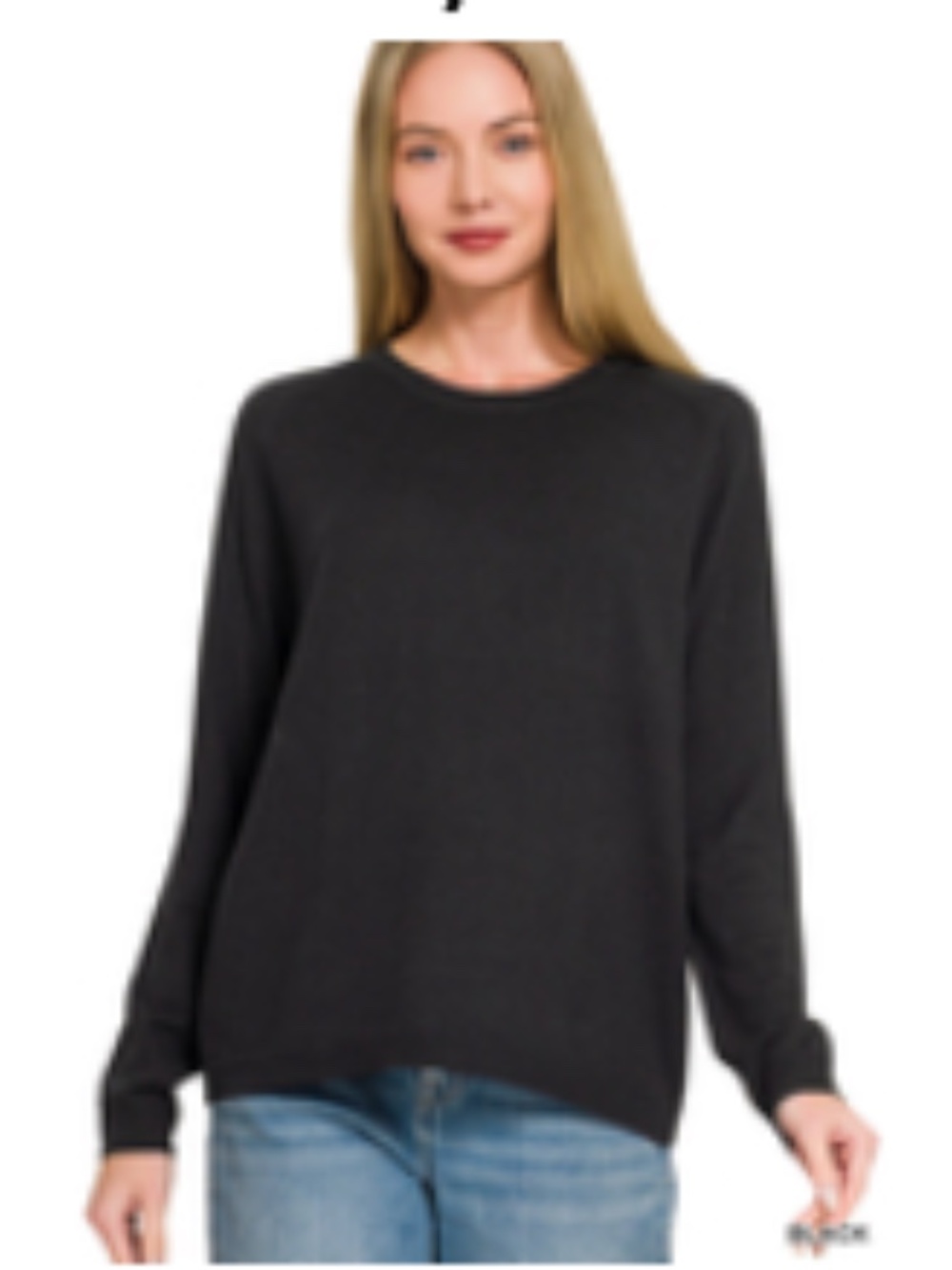 #1175 Zenana Lightweight Wool Blend Round Neck Sweater